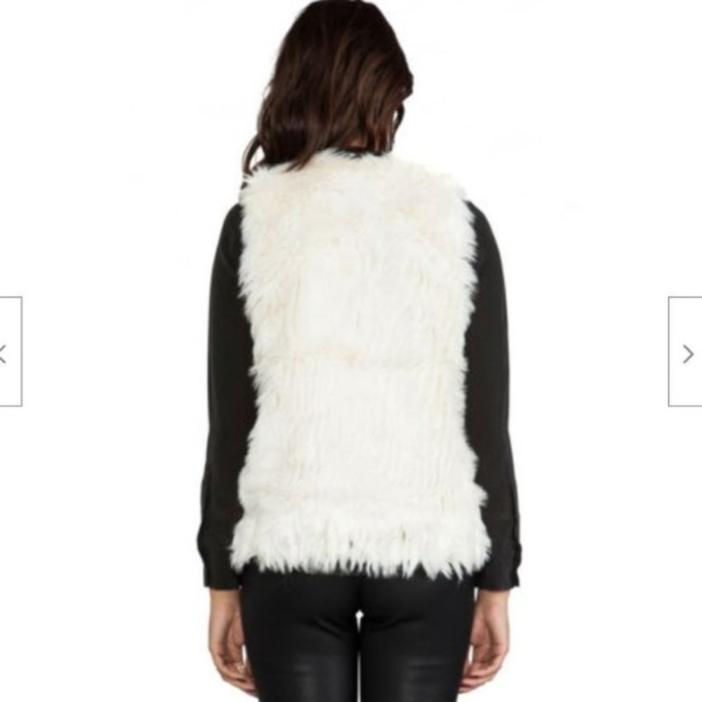 Bardot Faux Foxy Vest in Ivory US Size Large 10 - Picture 4 of 6